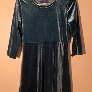 Simply Styled By Sears Kids Velvet Dress in Deep Green XL